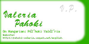 valeria pahoki business card